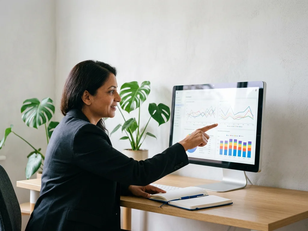 Analyse de données SEO sur un tableau de bord interactif pour le pilotage de performance.