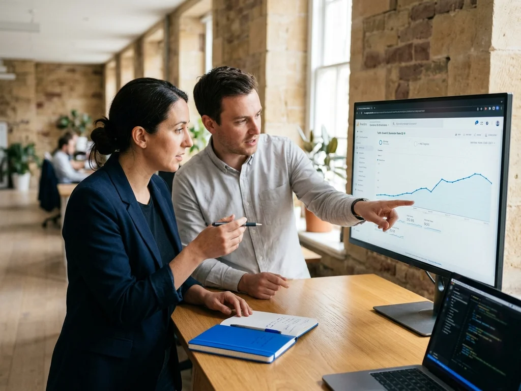 Collaborateurs experts dans une agence dijonnaise, témoignant d'un savoir-faire SEO établi depuis 2016.